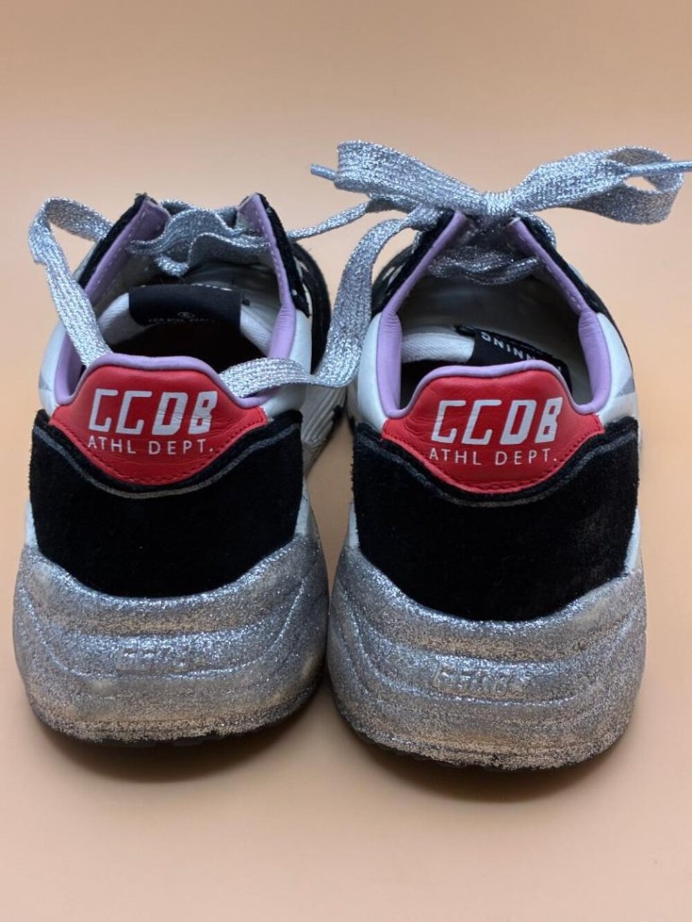 GOLDEN GOOSE Women's Superstar White & Black Leather Glitter Star Sneakers EU 35 - Picture 9 of 16